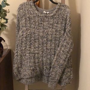 GAP grey marled knit wool sweater
